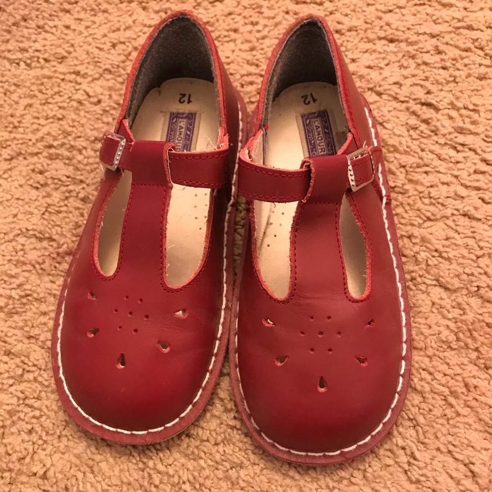 Girls red dress shoes